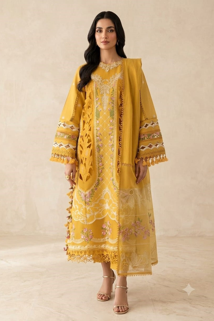 Parishay Shangrila Unstitched Luxury Embroidered Lawn 3pc