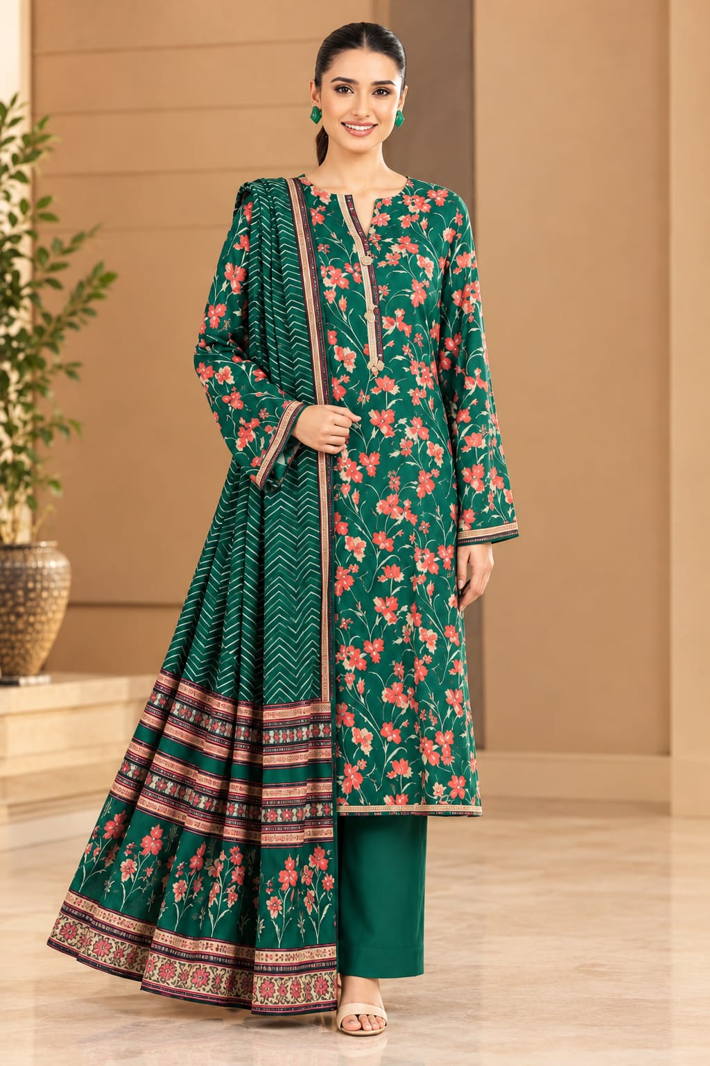 Gull Ahmed Unstitched Printed Viscose 3pc