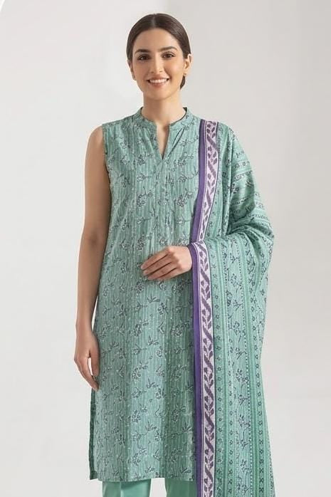 Saya Unstitched Printed Khaddar 3 Pc