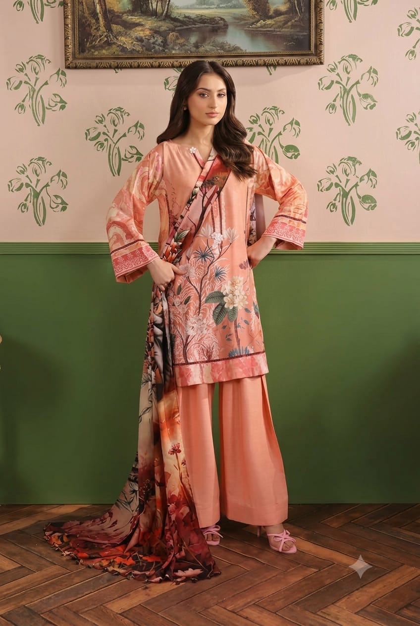 Paltar Unstitched Printed Linen 3 Pc