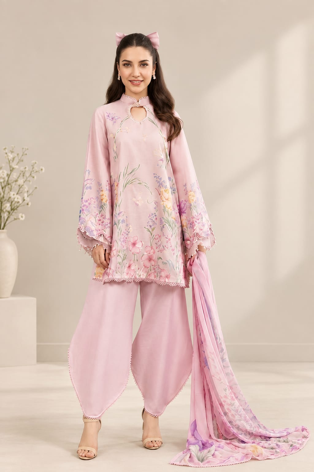 Maria.B Unstitched Printed Linen 3 Pc