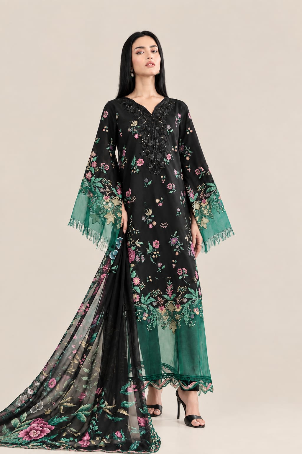 Maria.B Unstitched Printed Linen 3 Pc