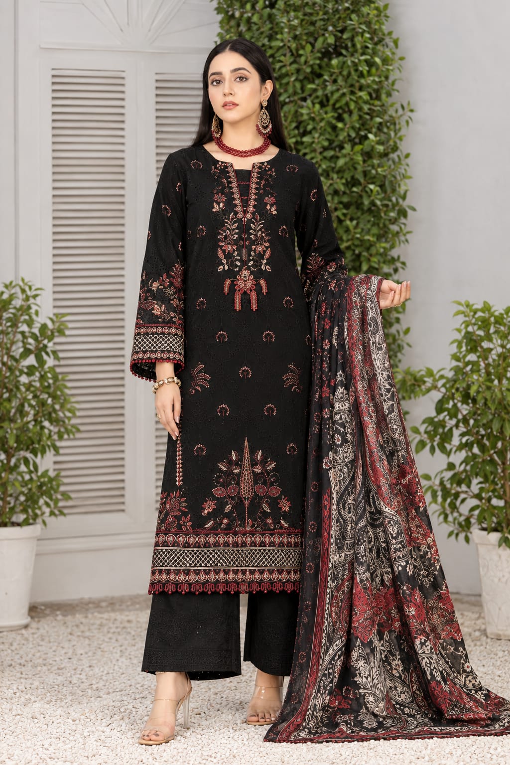 Maya By Wania Resham Karandi Embroidered Shirt With Fancy Duppata