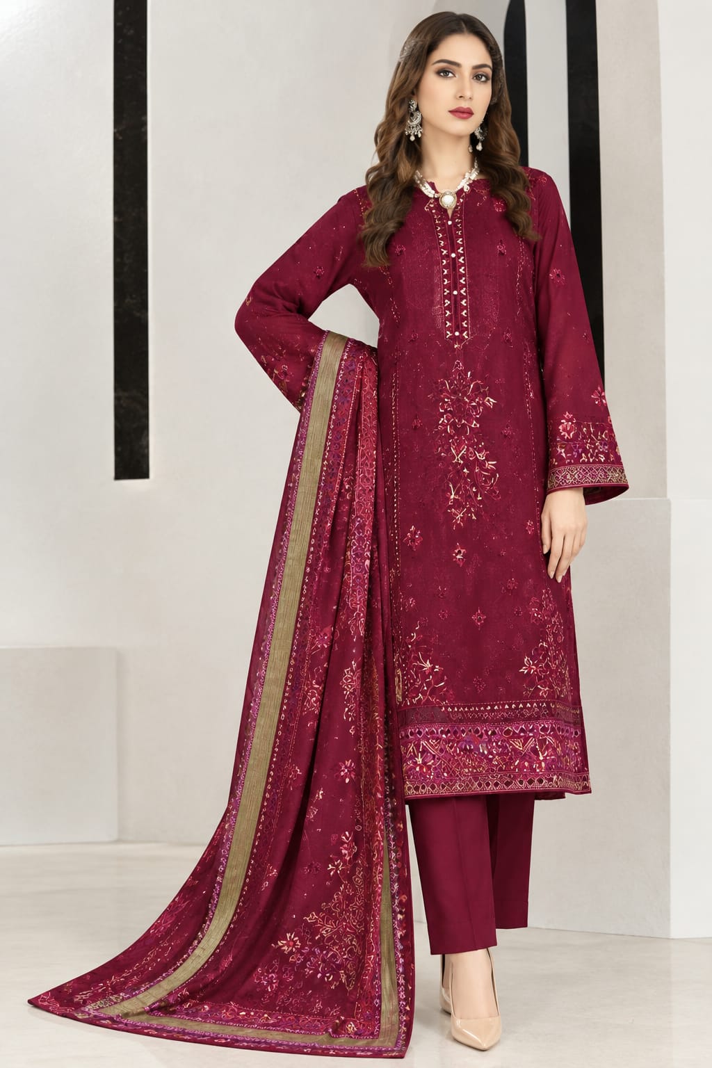 Chandni By Wania Vol 2 Viscose Silk Embroidered 3 Pc