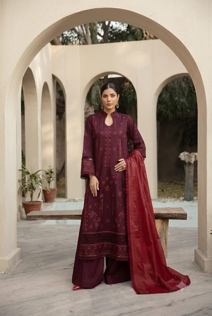 Johra (Mahrin )Embroidered Lawn Jacquard Lawn Duppata