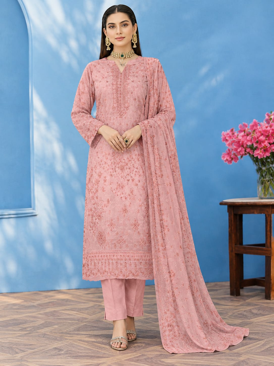 Anaya Hoor (Tahzeeb) Unstiched Embroidered Lawn 3Pc