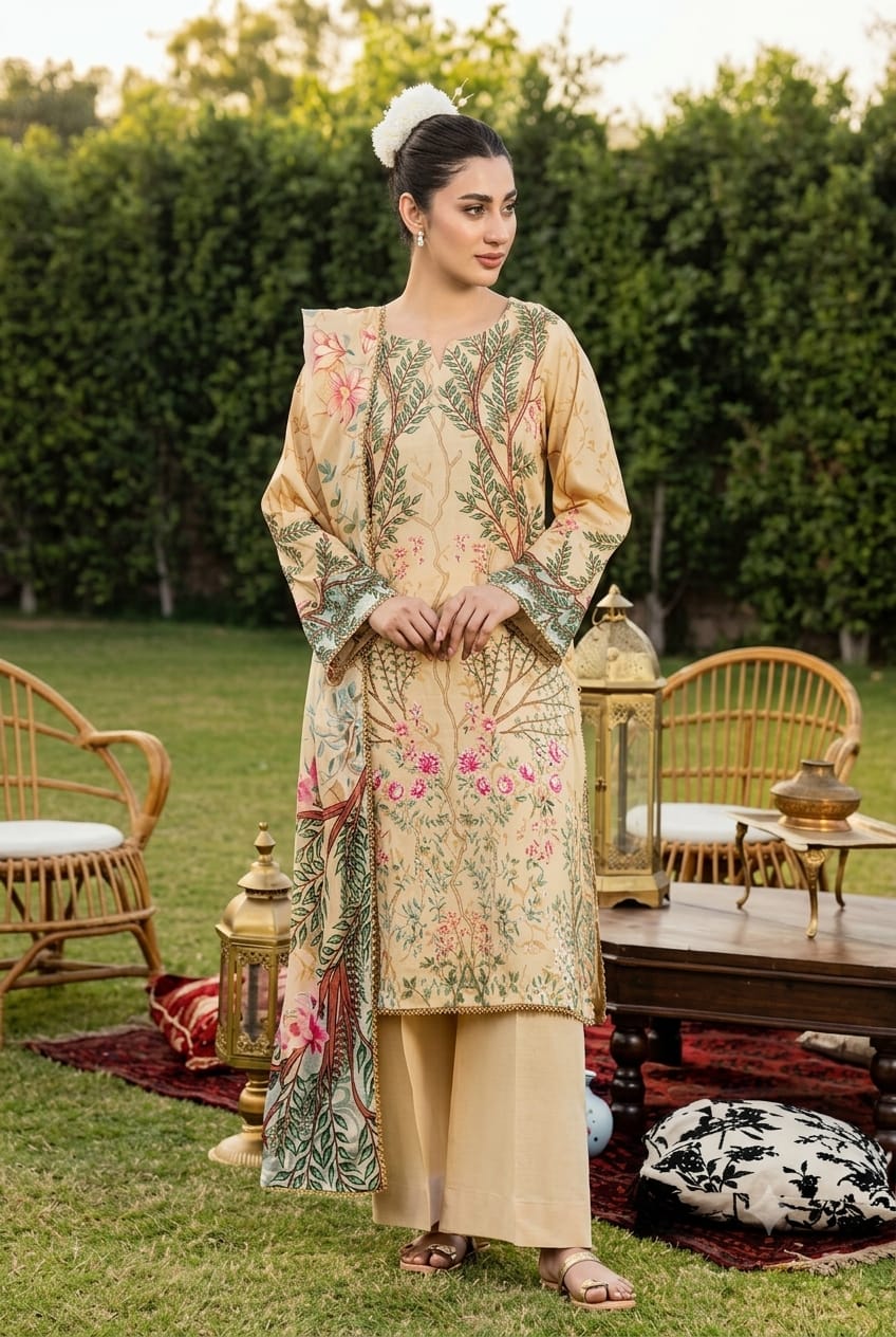 Raiha Unstiched Printed Lawn 3pc