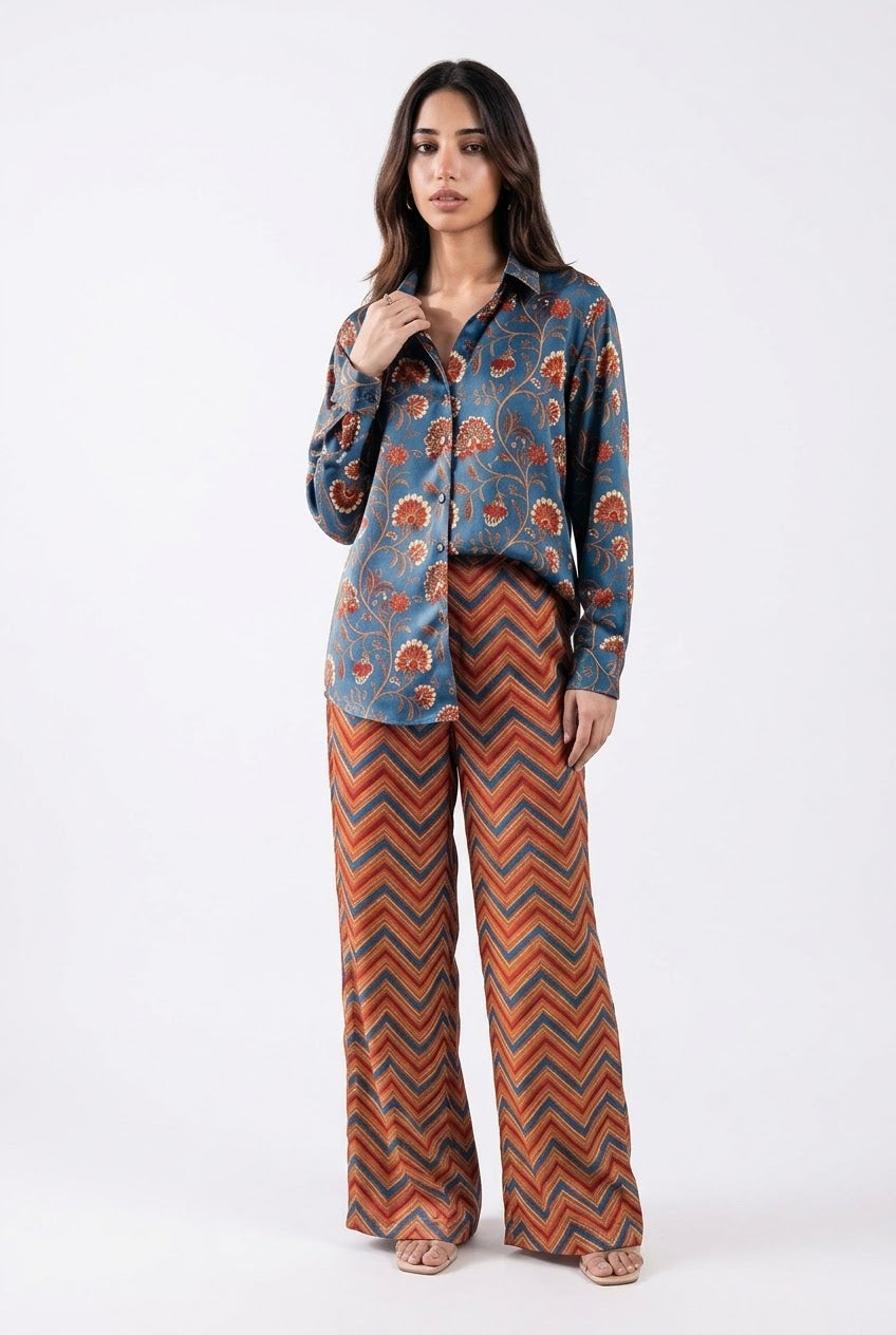ZESH Winter Essentials Printed Silk Unstitched 2Pc