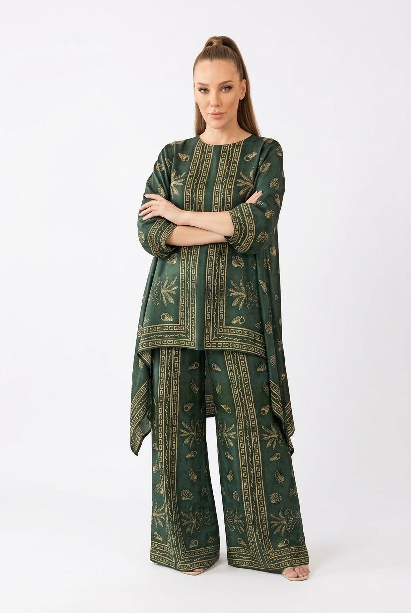 ZESH Winter Essentials Printed Silk Unstitched 2Pc