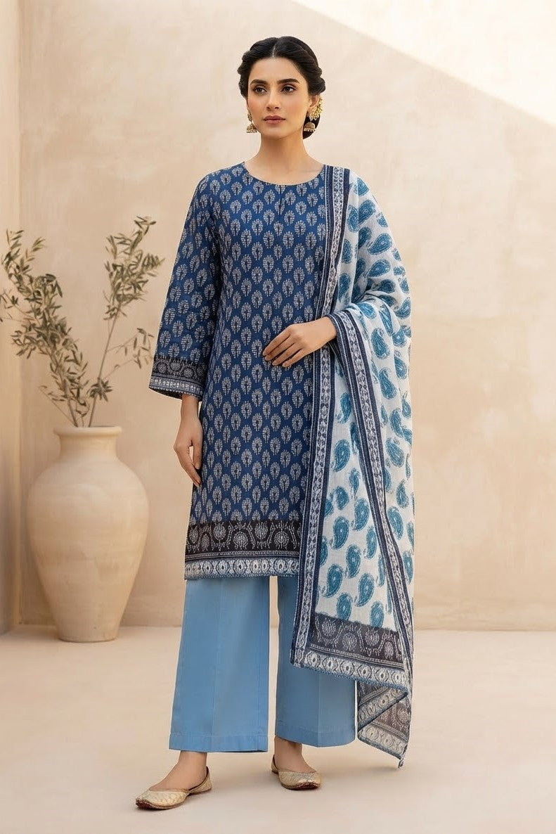Aisha & Mariyam Unstitched Printed Lawn 3pc
