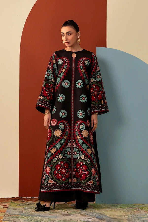 Maryum & Maria Stitched Printed Silk 2pc (Size Small)