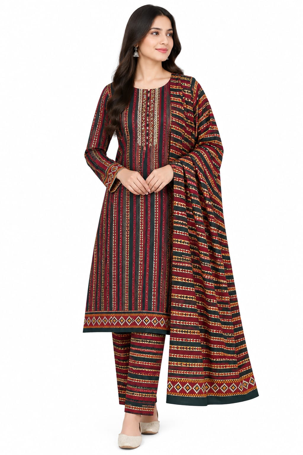 Bin Saeed Stitched Khaddar 3Pc