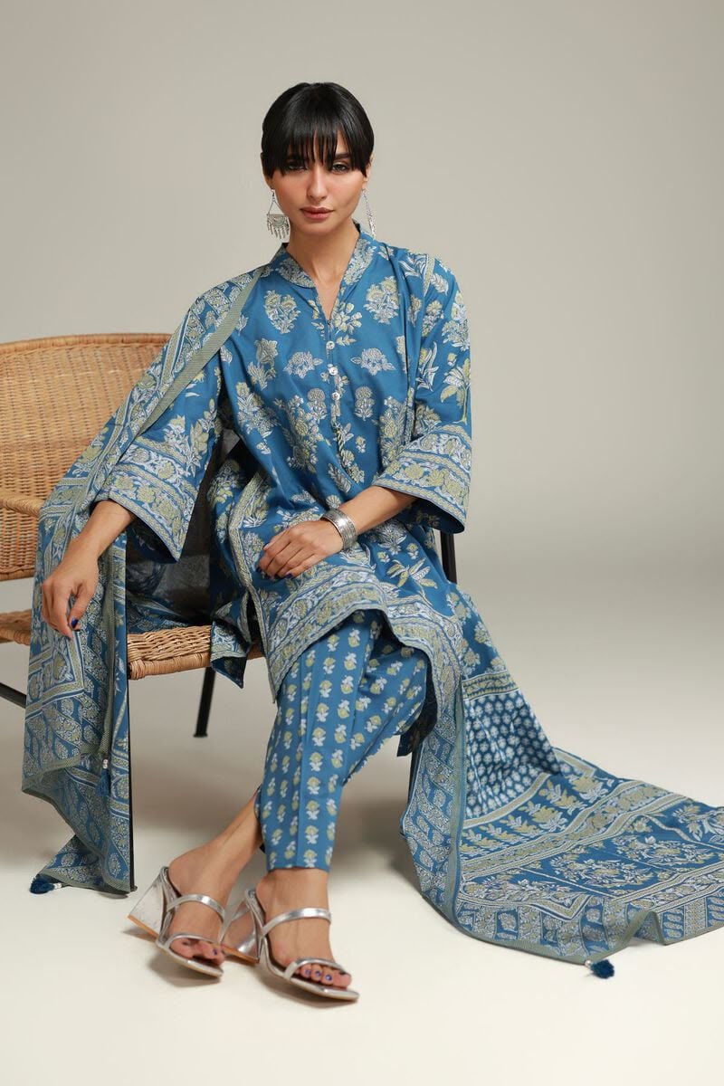 Khaadi Unstitched Linen 3Pc