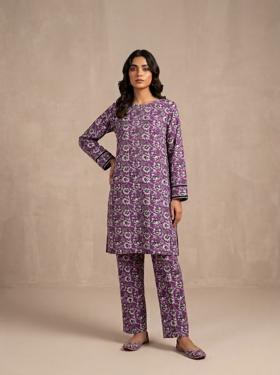 Mix Brand Stitched Khaddar Allover 2Pc