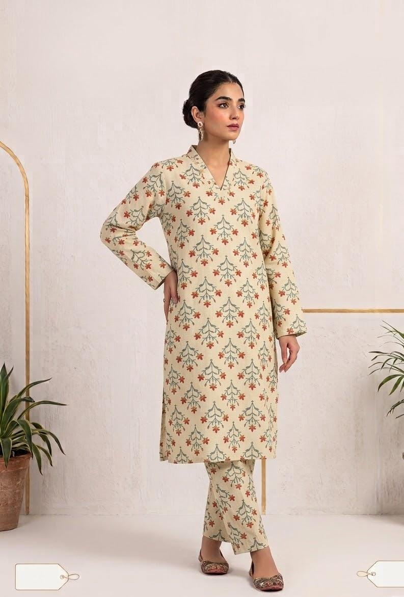 Mix Brand Stitched Khaddar Allover 2Pc