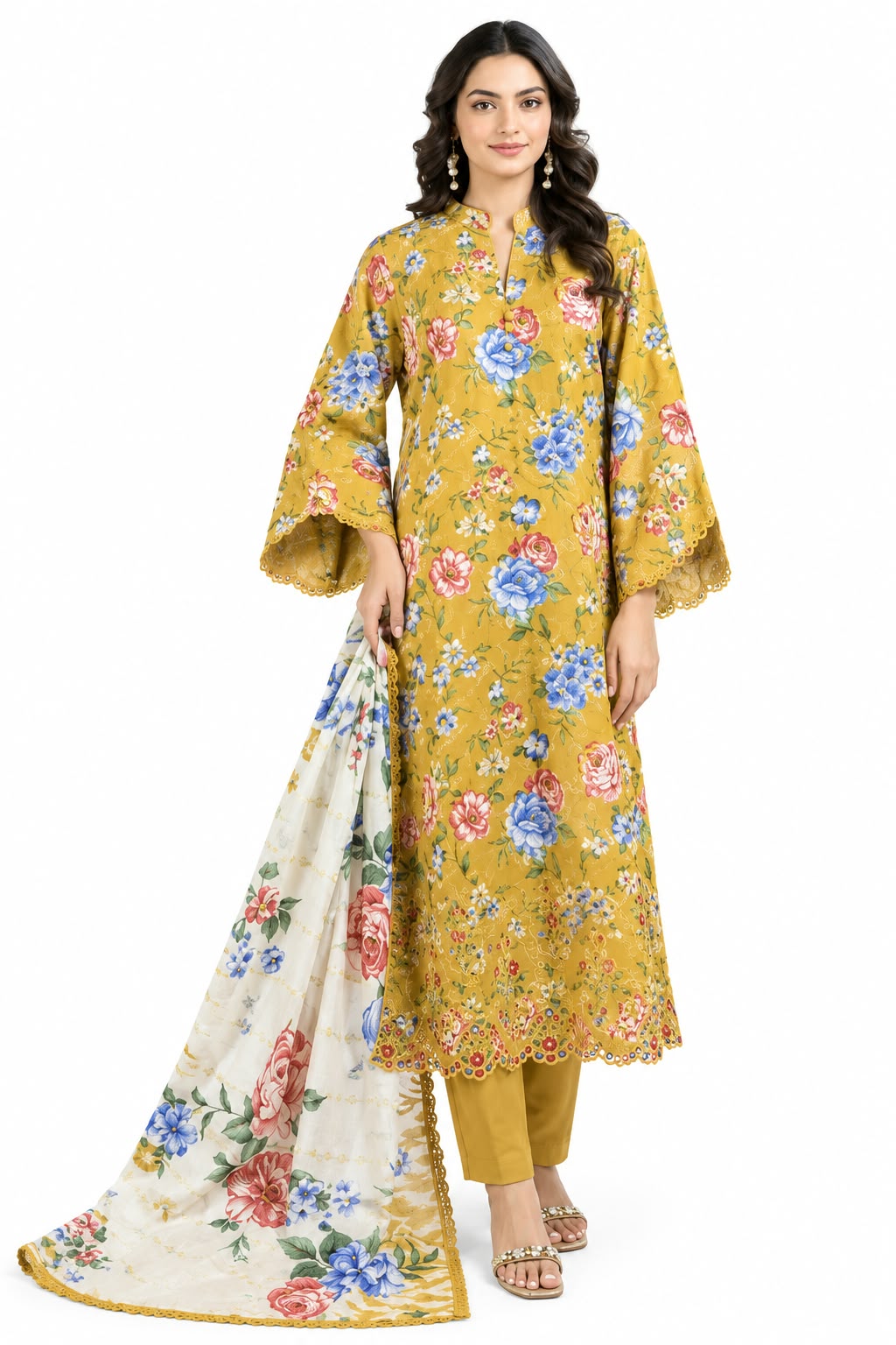 Bareeze Unstitched Embroidered Khaddar 3Pc