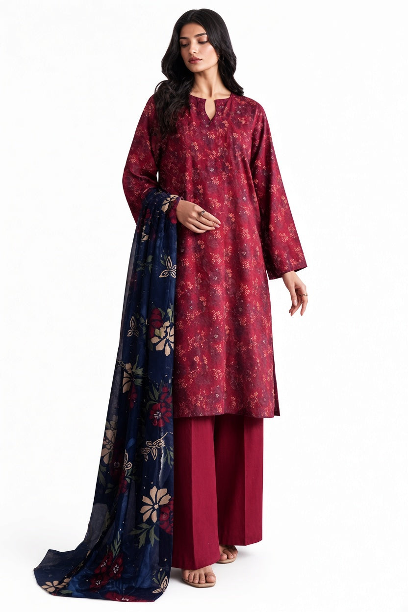 Raiha Unstitched Printed Linen 3Pc