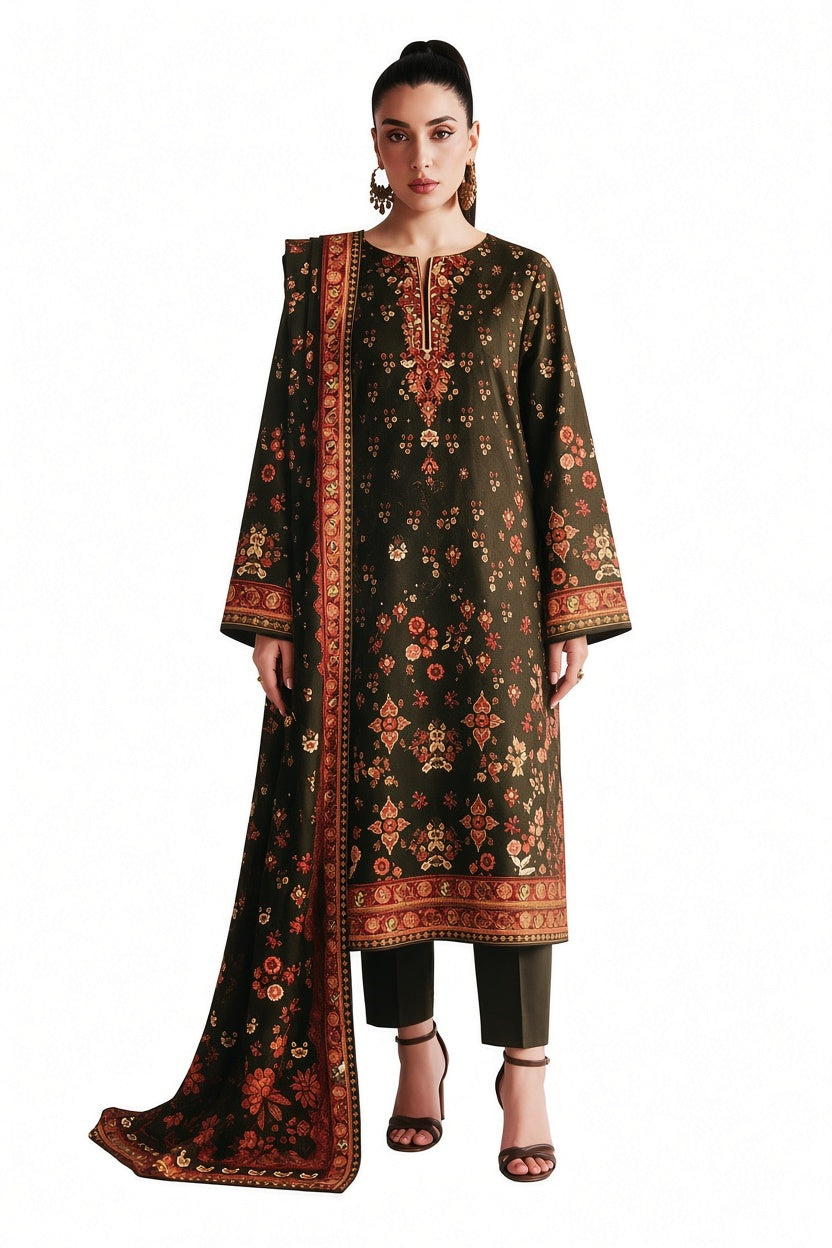 MANEEHA UNSTITCHED LUXURY KHADDAR 3PC
