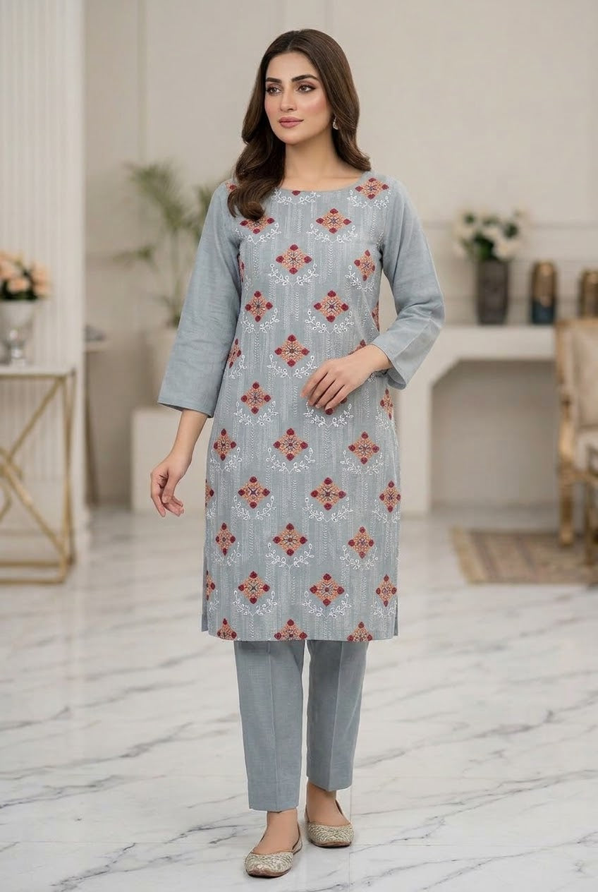 Bareeze Unstitched Embroidered Karandi 2Pc