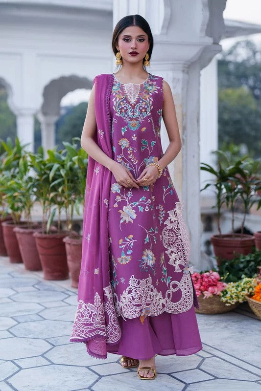 Mahnur Gul Unstitched Luxury Embroidered Lawn 3pc