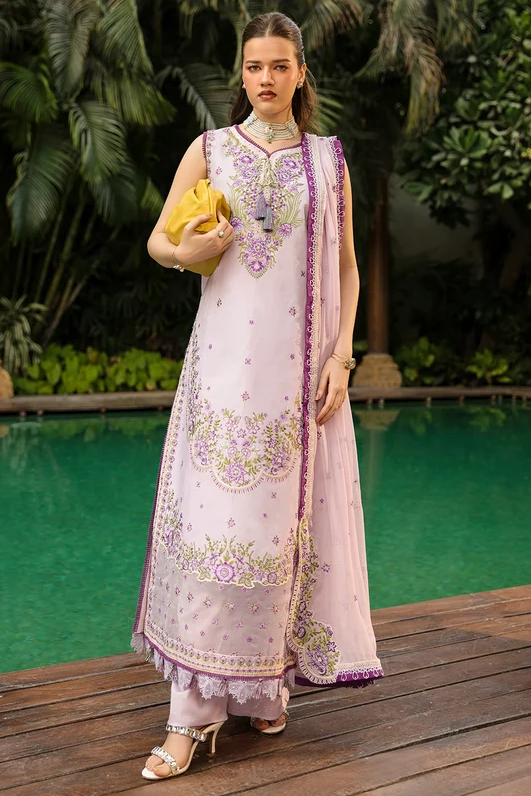 Mahnur Shanaya Unstitched Luxury Embroidered Lawn 3pc