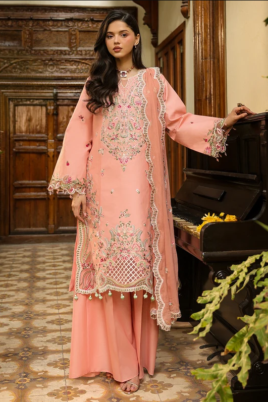 Mahnur Shanaya Unstitched Luxury Embroidered Lawn 3pc