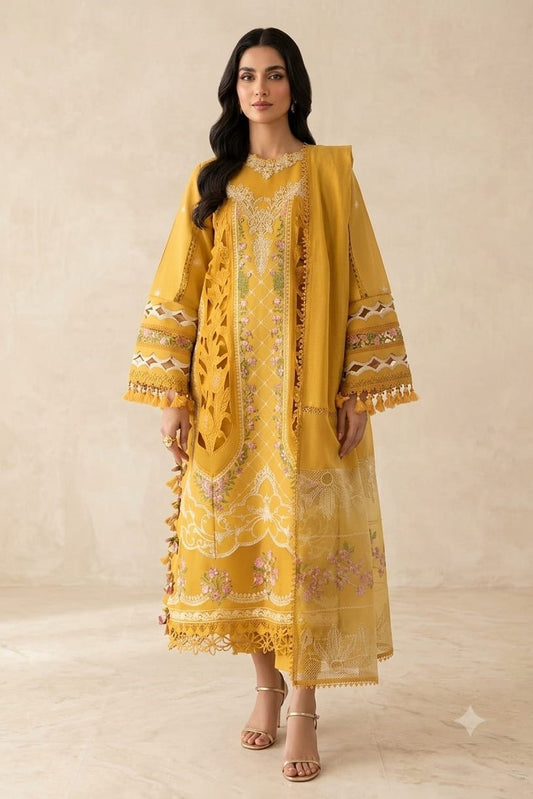 Parishay Shangrila Unstitched Luxury Embroidered Lawn 3pc