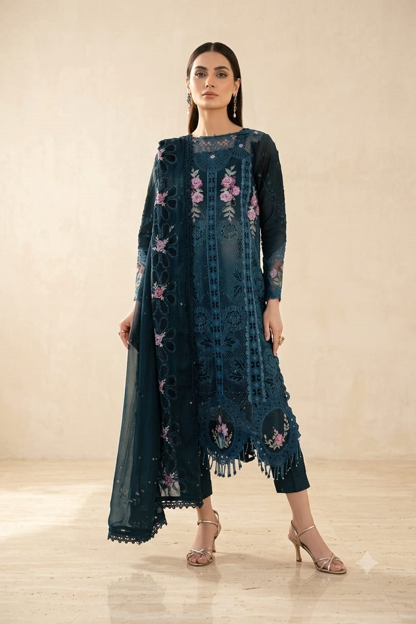 Parishay Shangrila Unstitched Luxury Embroidered Lawn 3pc