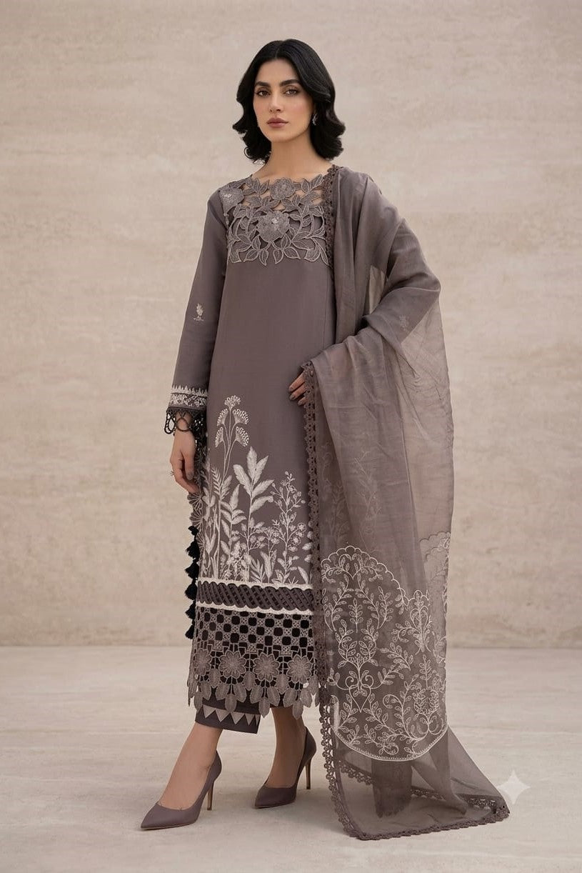 Parishay Shangrila Unstitched Luxury Embroidered Lawn 3pc