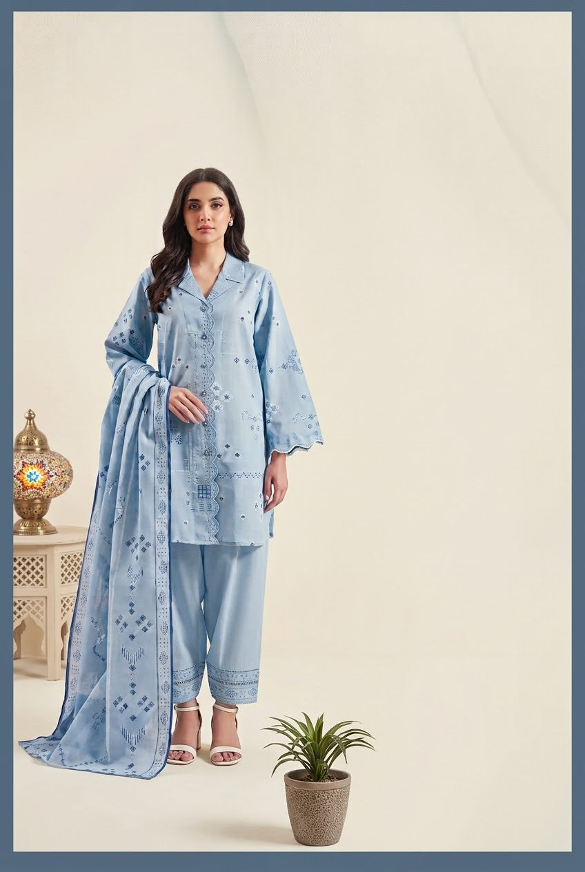 Saya Unstitched Printed Khaddar 3 Pc