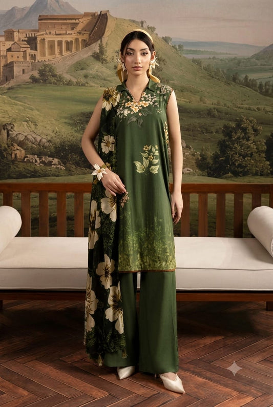 Paltar Unstitched Printed Linen 3 Pc