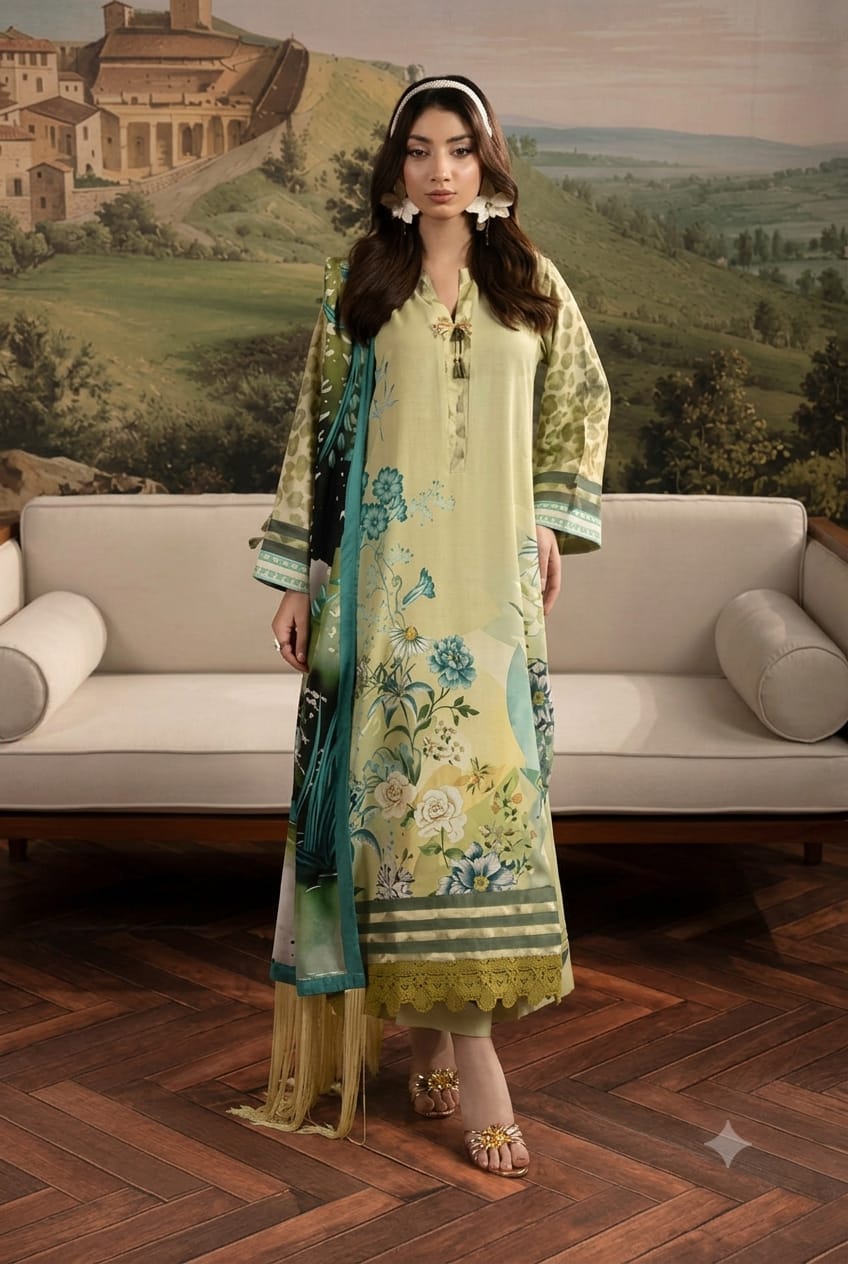 Paltar Unstitched Printed Linen 3 Pc