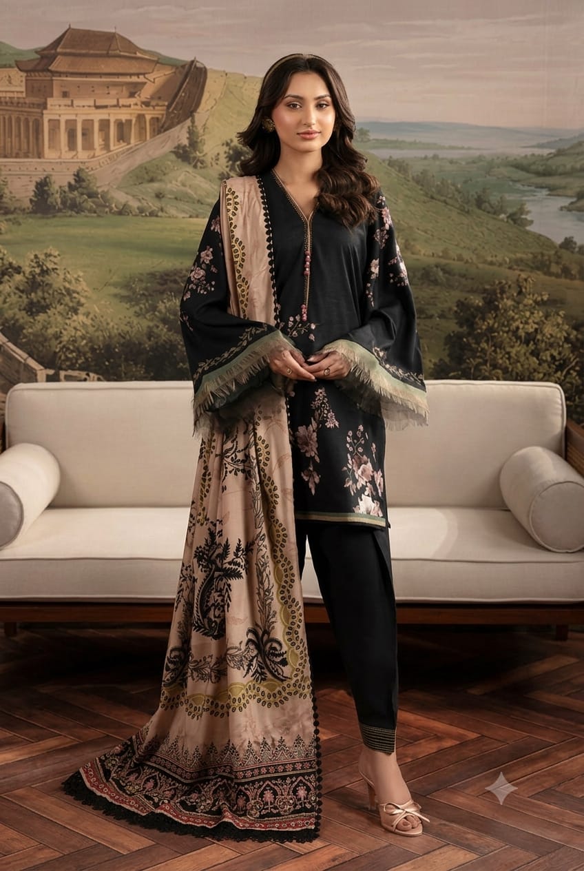 Paltar Unstitched Printed Linen 3 Pc