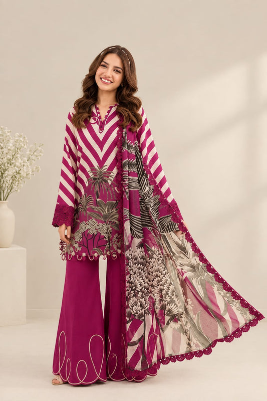 Maria.B Unstitched Printed Linen 3 Pc
