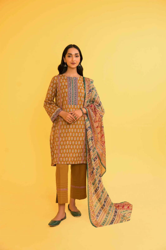 Nishat Unstitched Printed Lawn 3pc