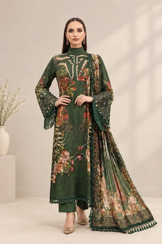 Maria.B Unstitched Printed Linen 3 Pc