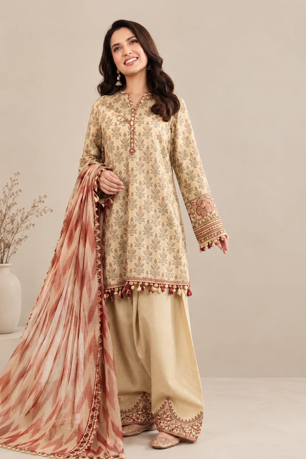 Maria.B Unstitched Printed Linen 3 Pc