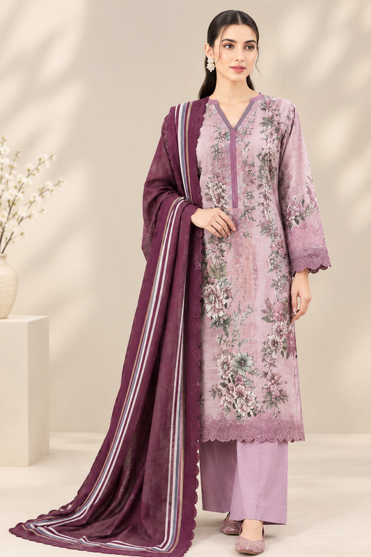 Paltar Unstitched Printed Linen 3 Pc