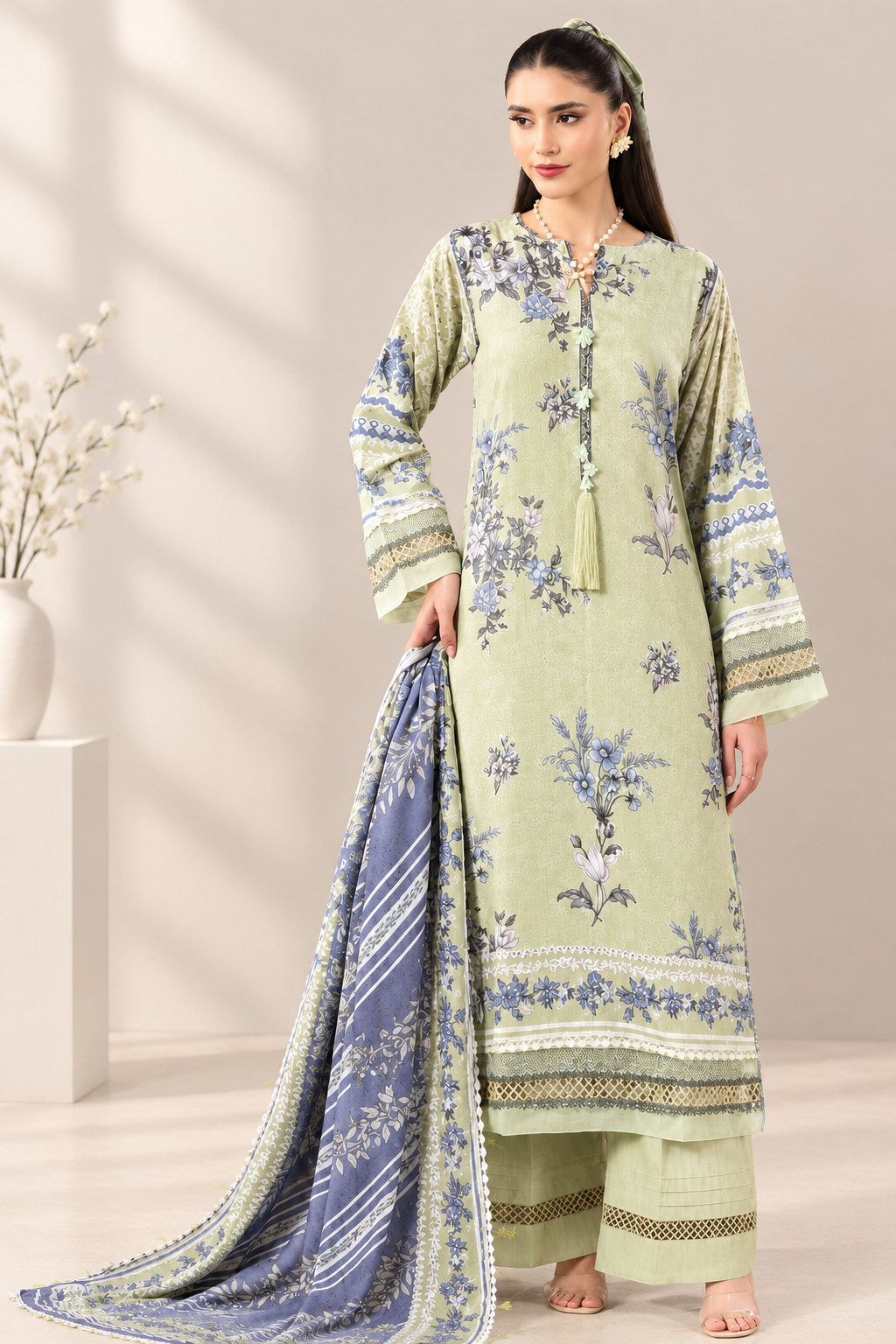 Paltar Unstitched Printed Linen 3 Pc