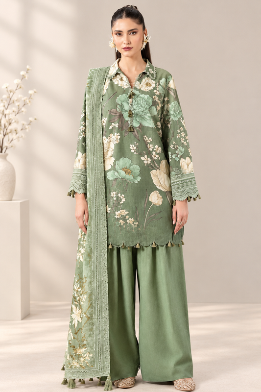Paltar Unstitched Printed Linen 3 Pc