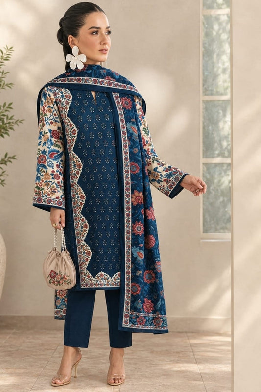 Raiha Unstitched Printed Linen 3 Pc