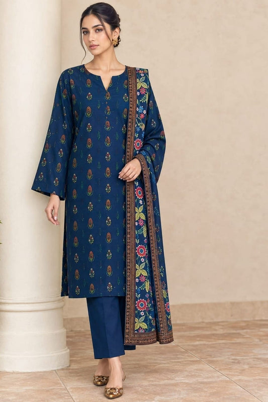 Raiha Unstitched Printed Linen 3 Pc