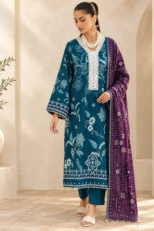 Raiha Unstitched Printed Linen 3 Pc