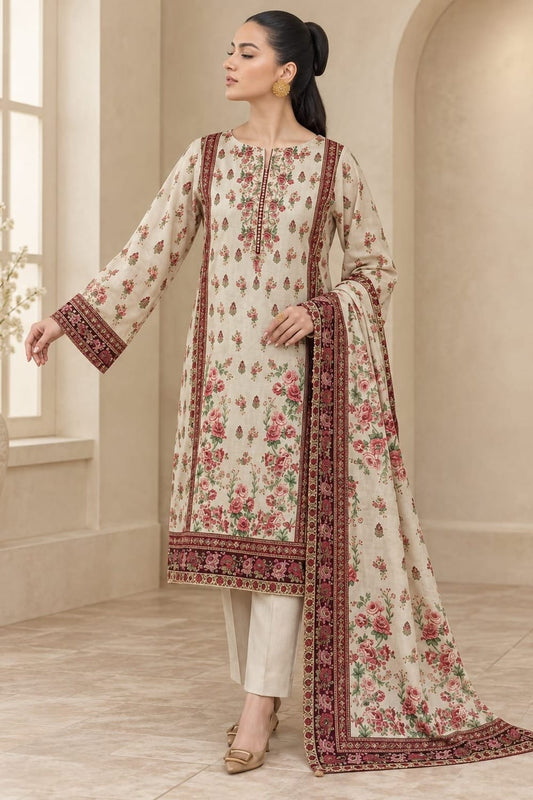 Raiha Unstitched Printed Linen 3 Pc