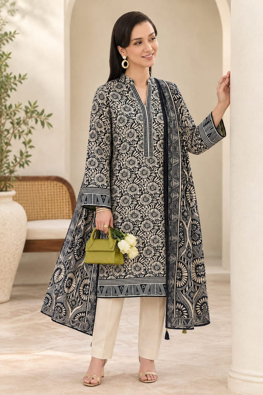 Raiha Unstitched Printed Linen 3 Pc