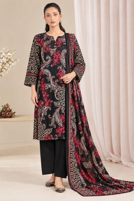 Maneeha Unstitched Printed Linen 3 Pc