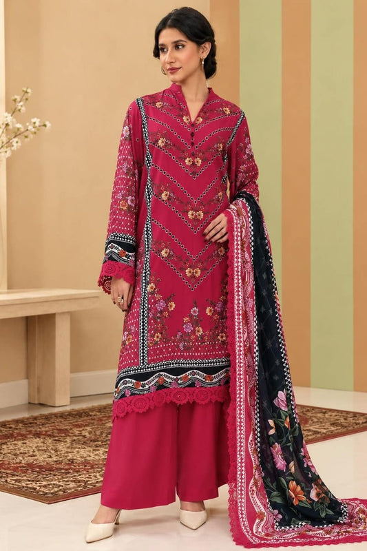 Rabbi Unstitched Printed Linen 3pc