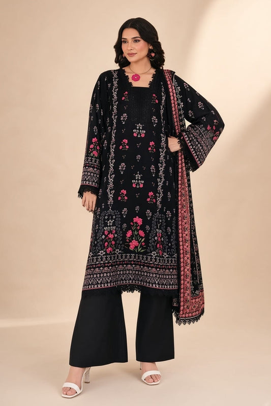 Rabbi Unstitched Printed Linen 3pc
