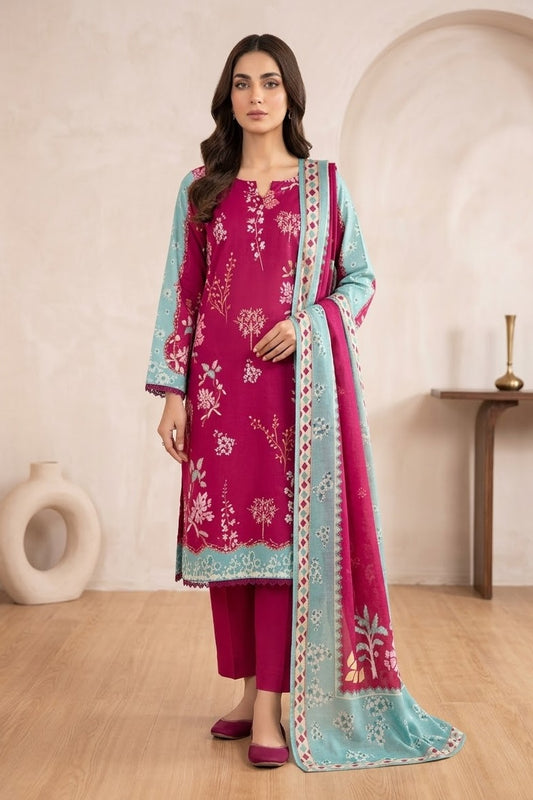 Zirwa Unstitched Printed Lawn 3pc