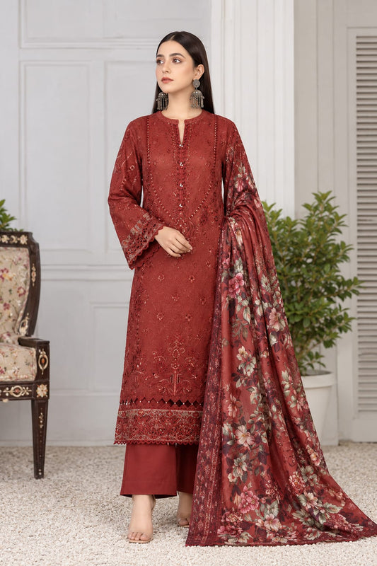 Maya By Wania Resham Karandi Embroidered Shirt With Fancy Duppata
